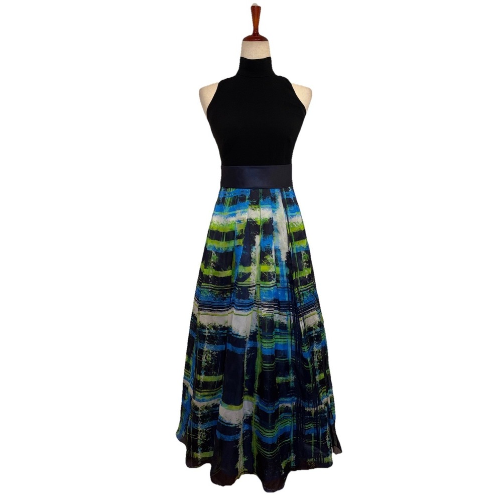 Theia Resort Maxi Dress Organza Tulle Silk Blend Women's Size 2